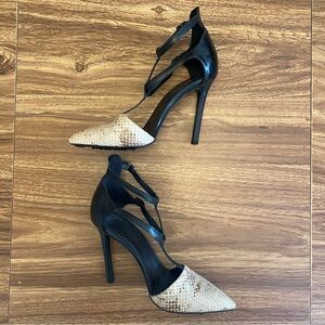 AllSaints Kiro Stiletto Heels - Black & Grey Python